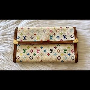 💯% Authentic Louis Vuitton Multicolor Tri-Fold Wallet